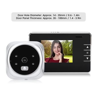 Sonnette vidéo de caméra de sécurité vision nocturne IR2,8'' Visionneuse de  porte TFT Écran LCD - Caméra de surveillance à la Fnac