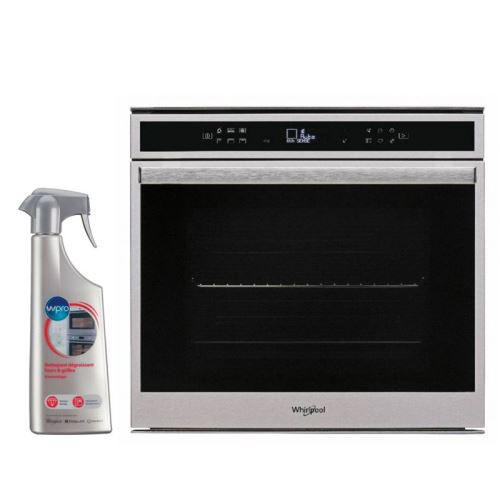 four pyrolyse whirlpool 1119607 four multifonction, pyrolyse, inox anti-trace, xxl 73l, chaleur pulsée,
