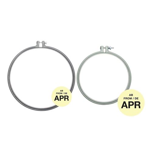 2 anneaux de broderie - gris 25,4 cm + menthe 15,2 cm - Rico Design