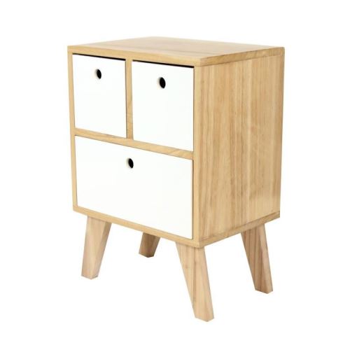 KEIKO Chevet scandinave en bois pin mélaminé blanc - L 35 cm