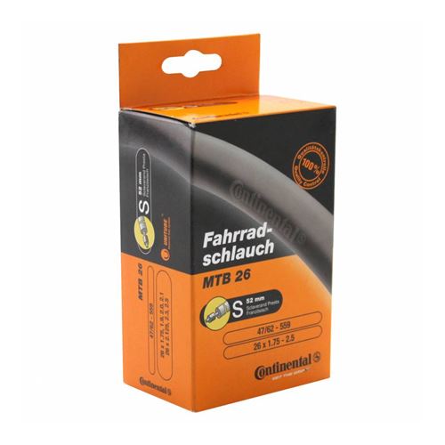 Chambre a air velo 26 x 1.75-2.50 continental valve presta 52mm