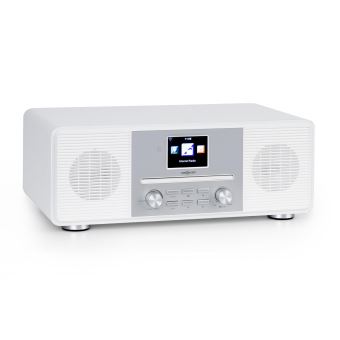 Chaîne Stéréo Streamo Oneconcept - Radio Internet, DAB+/FM, Bluetooth, CD, USB - 2 Enceintes 10W, Design Rétro
