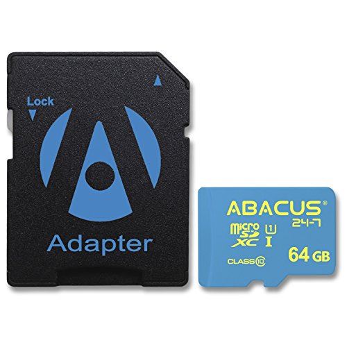 Abacus24-7 64GB Carte Mémoire Micro SD Classe 10 UHS-I pour Nintendo Switch, Samsung Galaxy J3, J5, J7, A5, A3, S8, S9 Plus, Note