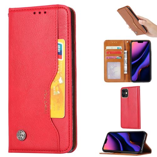 Etui en PU auto-absorbé avec support rouge pour votre Apple iPhone XR (2019) 6.1 pouces