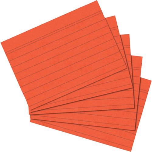 Herlitz Fiches Bristol, A7, Ligné, Orange