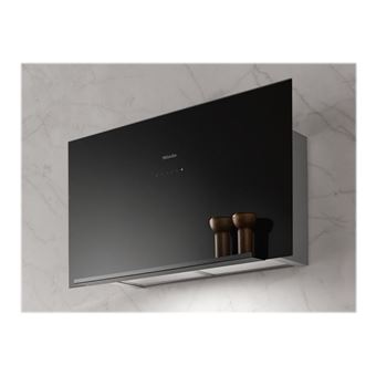 Miele DA 9091 W Screen - Hotte - hotte décorative - largeur : 88 cm - profondeur : 32 cm - extraction et recirculation (avec kit de recirculation supplémentaire) - noir obsidienne