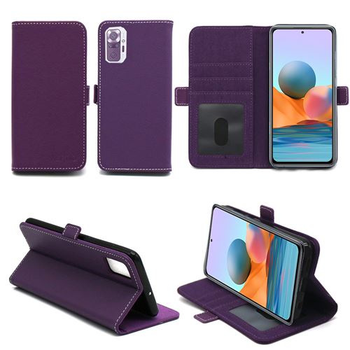Housse Portefeuille à Rabat violette pour Xiaomi Redmi Note 10 PRO 4G avec Porte Cartes XEPTIO
