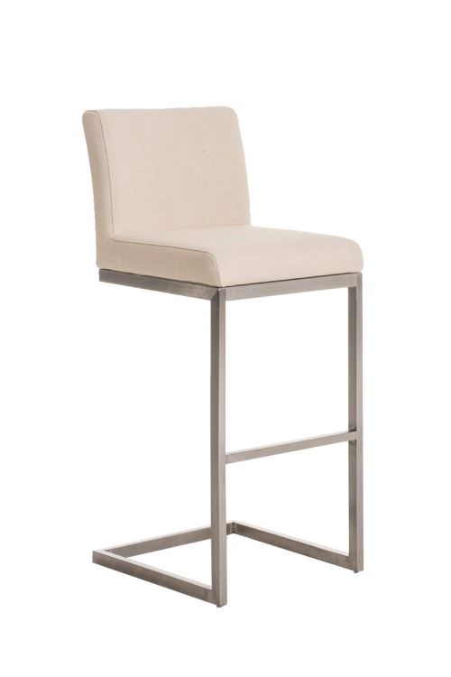 Tabouret de bar Paros Tissu , Crème