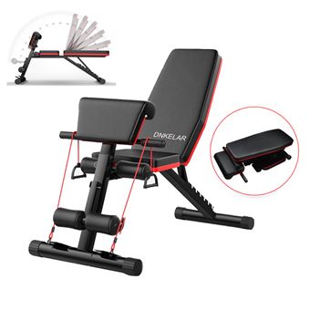 Banc De Musculation Pliable Et Reglable Banc De Sports Gym Exercices Fitness Max 100kg Noir Musculation Achat Prix Fnac
