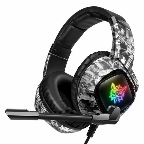 ONIKUMA K19 Casque Gaming Stéréo pour PS4 Xbox One, Casque Gamer Anti Bruit Filaire Camouflage Noir