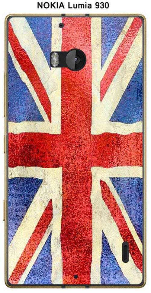 Coque Nokia Lumia 930 design Drapeau Grande Bretagne vintage effet Métallisé