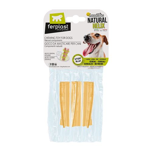 Meilleurs prix pour Ferplast GOODBITE NATURAL HELIX S jouet os à hélice pour l'hygiène dentaire, saveur de céréales, chien moyen-petit (3-10 Kg), naturel, 3 pièces de 16g