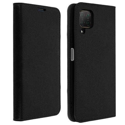 Étui pour Huawei P40 Lite Cuir Véritable Porte cartes Support Vidéo noir