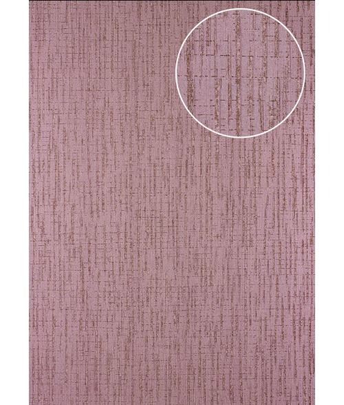 Papier peint à motifs graphiques Atlas 24C-7505-4 papier peint intissé texturé avec un dessin abstrait et des accents métalliques pourpre violet cuivré 7,035 m2