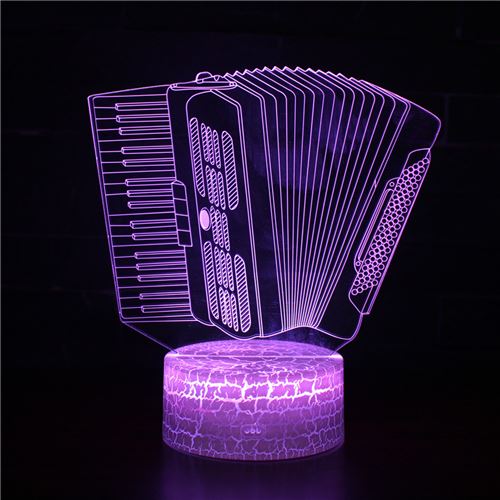 Lampe 3D Tactile Veilleuses Enfant 7 Couleurs avec Telecommande - Instrument de musique #364