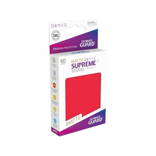 Ultimate Guard - 60 pochettes Supreme UX Sleeves format japonais Rouge Mat