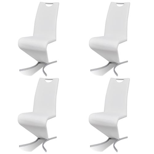 vidaXL Eetkamerstoelen 4 st kunstleer wit