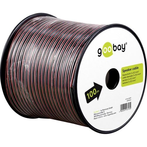 Goobay 67740 Câble de haut-parleur 50 m Rouge/Noir
