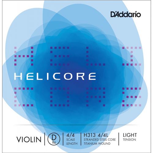 D'Addario H313 4/4L - Corde seule (Ré) violon Helicore, manche 4/4, Light