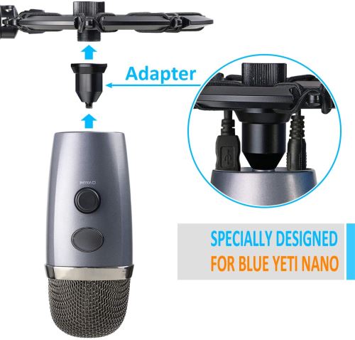 Blue Yeti Nano Shockmount, Support en Alliage Léger Réduisant les  Vibrations Bras de Micro Correspondant au Bruit de Choc, Conçu pour le Microphone  Blue Yeti Nano par YOUSHARES - Accessoire Audio 
