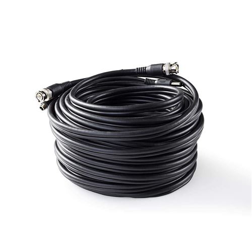 NEDIS CCTVCA10BK200 Câble de Sécurité CCTV BNC/c.c., RG59, 20 m, Connecteurs pré-assemblés