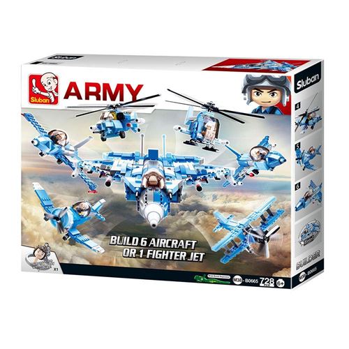Sluban M38-b0665 Army-6 dans 1 Fight Jet (Cadeau Boîte d'emballage), Multicolore