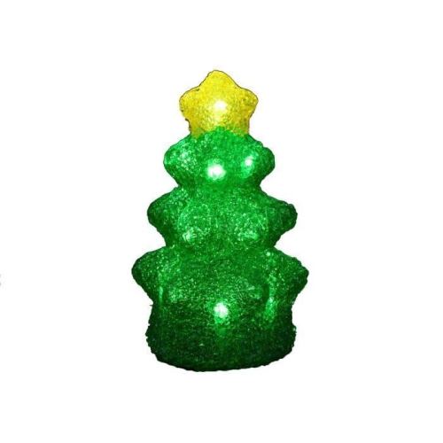 Sapin acrylique - 16 led blanc froid - vert et jaune 5sil112bc