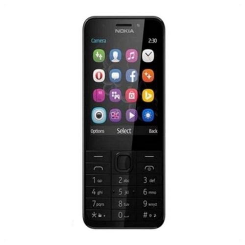Nokia 230 Dual SIM - Téléphone de service - double SIM - RAM 16 Mo - microSD slot - Écran LCD - 320 x 240 pixels - rear camera 2 MP - front camera 2 MP - Argent foncé