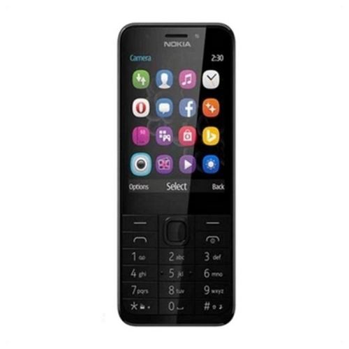 Nokia 230 Dual SIM - Téléphone mobile - double SIM - microSDHC slot - GSM - 320 x 240 pixels - TFT - RAM 16 Mo - 2 MP (caméra avant de 2 mégapixels) - Argent foncé