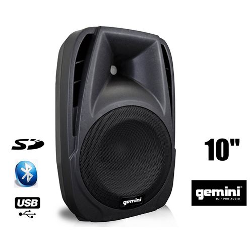 Gemini Es10Blu Enceinte Active Noir Boomer 10" 440 Watts