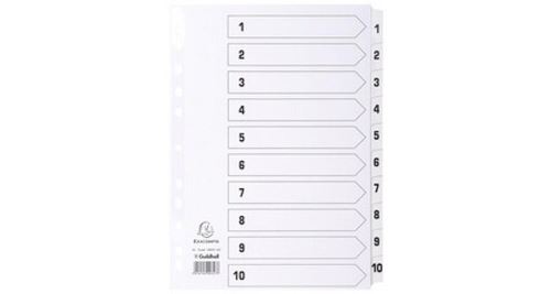 Exacompta exacompta intercalaires en carton 1-12, a4, 12 touches noir