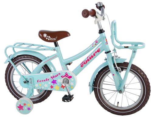 Volare Lovely Stars 14 pouces 23,5 cm Fille Frein à rétropédalage Menthe