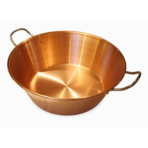 baumalu bassine a confiture cuivre 38 cm 12/10eme anses inox - 9 litres environ