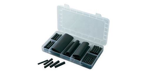 Tru Components 1566305 Kit Guaine Termoretraibili Nero Restringimento:3:1 52 Parti