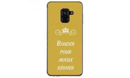 Coque souple pour Samsung Galaxy A8-Plus 2018 avec impression Motifs Bouder pour mieux Régner or