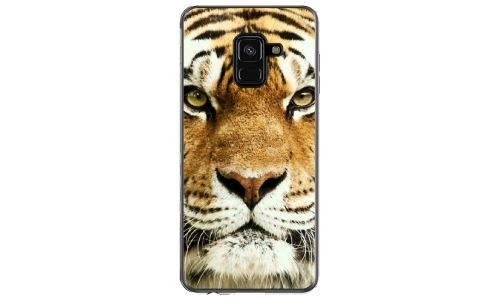 Coque souple pour Samsung Galaxy A8-Plus 2018 avec impression Motifs tête de tigre