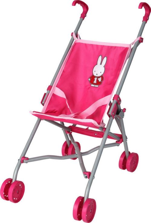 Poussette canne rose pour poupee - lapin miffy - accessoire poupon