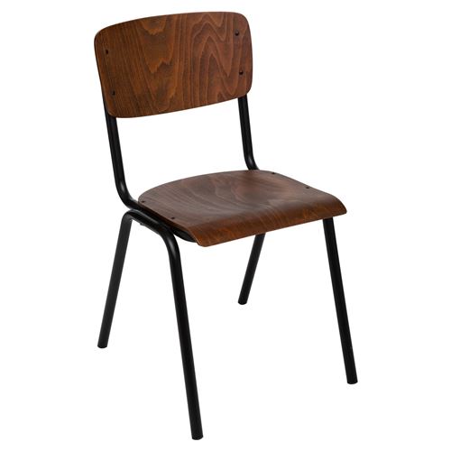 Chaise écolier design bois Kiel - Marron