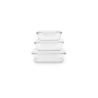 Set de 3 Boîtes en verre borosilicate Pebbly