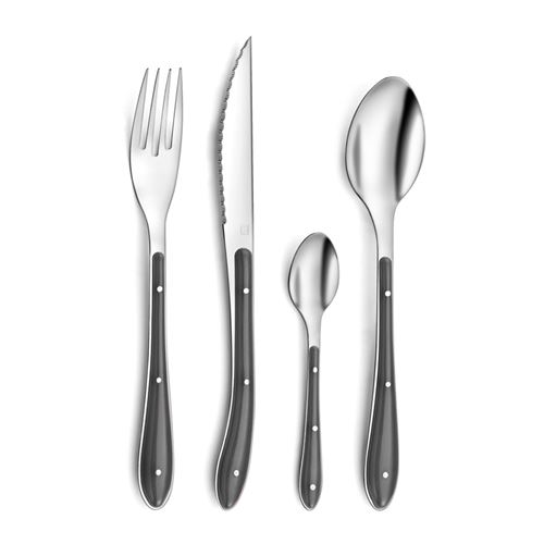 Amefa-bistro 1-2-3 ménagère 24 pièces acier inoxydable couleur gris