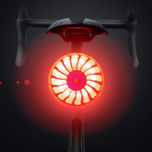 Vélo rechargeable USB léger de vélo de mode de freinage intelligent de vélo a mené la lampe de poche