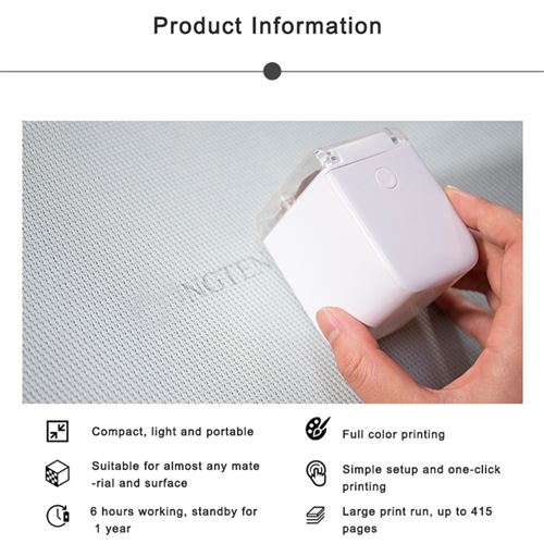 22€73 sur Imprimante couleur bluetooth super mini portable -blanc -  Imprimante Photo - Achat & prix