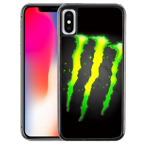 Coque pour iPhone XS monster energy logo glow