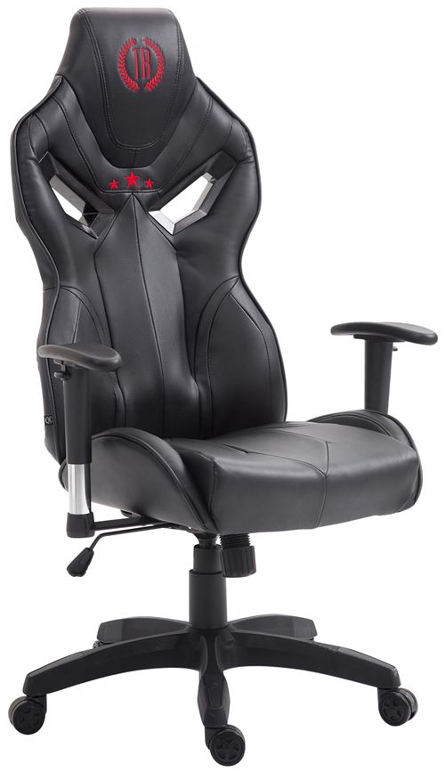 Fauteuil de bureau racing Fangio similicuir , Noir / Noir