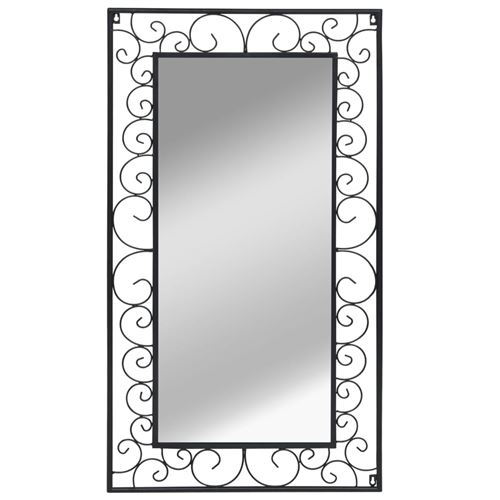 vidaXL Miroir mural Rectangulaire 60 x 110 cm Noir