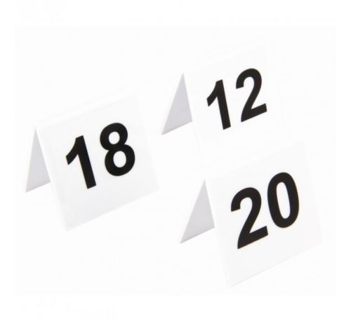 Numéros de table en plastique Olympia - Le lot de 11 à 20 - - Plastique