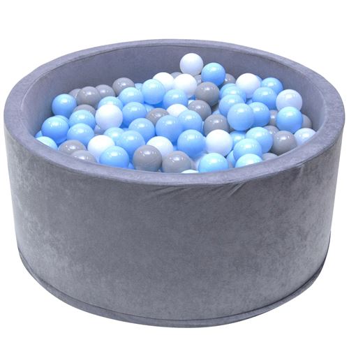 WELOX WELOX Piscine 200 balles 90x40 cm pour bébé Gris Balles bleues