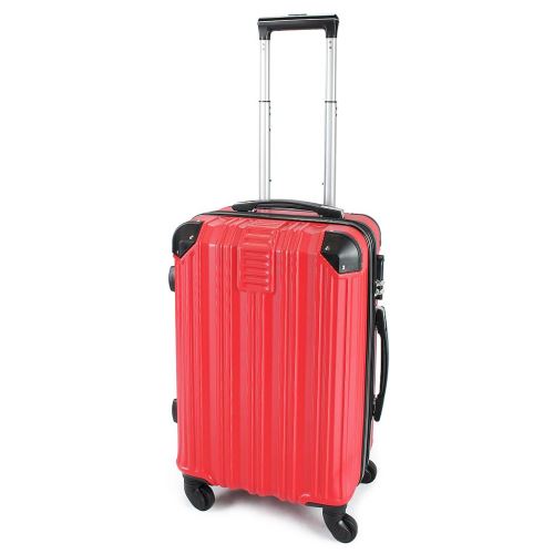 Todeco - Valise à Main, Bagage pour Cabine, Bagage de cabine 51 cm, Rouge, ABS, Coins protégés, Fermeture double zip, Taille (roues incluses): 56 x 38 x 22 cm
