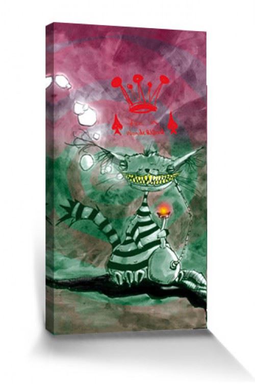 Art Urbain Poster Reproduction Sur Toile, Tendue Sur Châssis - Chat De Chester Au Pays Des Merveilles, Marcus Merget (80x40 cm)