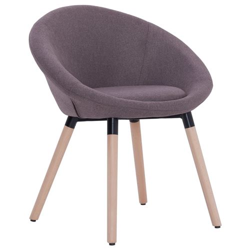 vidaXL 2 pcs Chaises de salle à manger Taupe Tissu